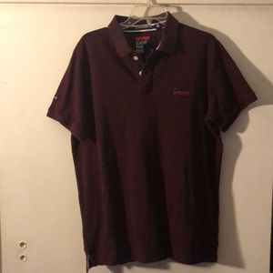 Superdry classic maroon polo shirt size 2XL